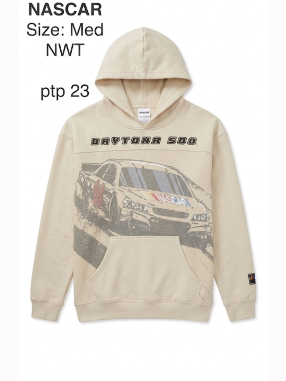 Nascar Beige Daytona 500 Graphic Hoodie ptp 23